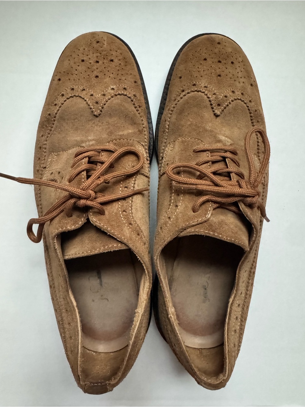 J Crew Men's Suede Wingtip Oxford - Brown